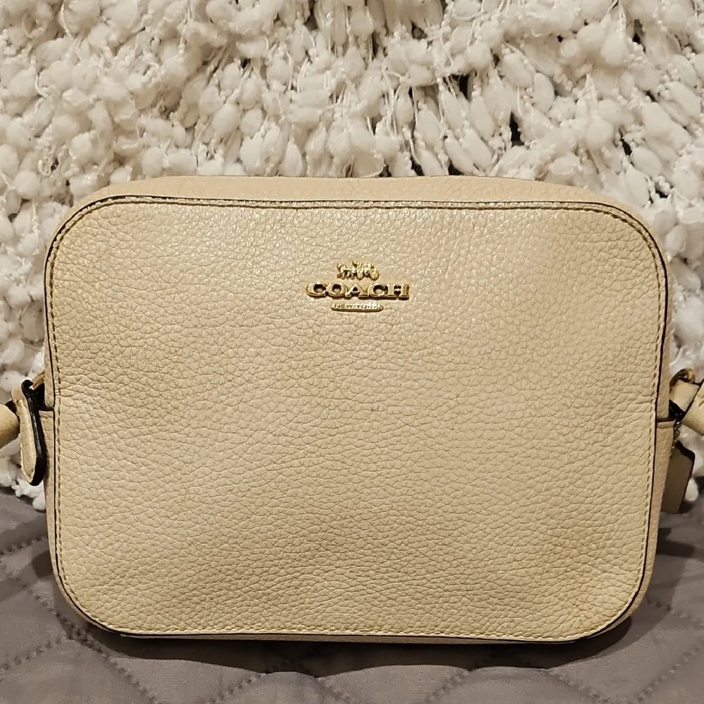 Coach Cream Pebbled Leather Crossbody Bag